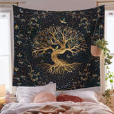 Goldener Lebensbaum Wandbehang